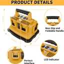 6-Ports Simultaneous Rapid Charger Station for Dewalt Battery Charger, Replacement for Dewalt 20v Battery, Compatible with Dewalt 20v Lithium Ion Battery DCB200 DCB205 DCB206 DCB606 DCB609 DCB612