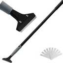 Heavy Duty 4-inch Razor Blade Floor Scraper, 45 Inch Long-Handle, Cleaning Glass Wall Scraper, with 10 Blades, Painting stripping tools, Tile, Floors, Walls