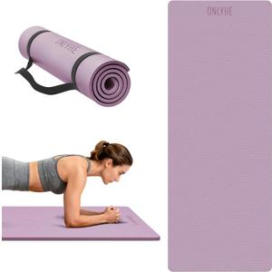 Yoga Mat Extra thick 8mm Exercise mat, Soft Lightweight TPE Fitness Mat with strap, High Elasticity, Anti-fatigue,non-slip mat for Women, Yoga, Camping, Travel, Gym & Outdoor | 72"L x 0.32"Th