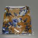 CRAZY GRID Women's Shirts Summer Casual Crewneck Ruffle Short Sleeve Blouses Cute Floral Print Tunic Tops (XL)