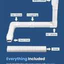 4" 13.5Ft Mini Split PVC Line Set Cover Kit Decorative PVC Line Set Cover Kit for Central AC & Heat Pumps Systems Tubing Cover(13.5Ft,White)