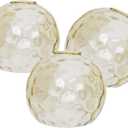 3 Pack Fixture Replacement Globe Shade, 6 Inch Diameter, E26 Base Amber Hammered Glass, Glass Globe Lampshade Cover for Pendant Chandelier Vanity Light No Hardware