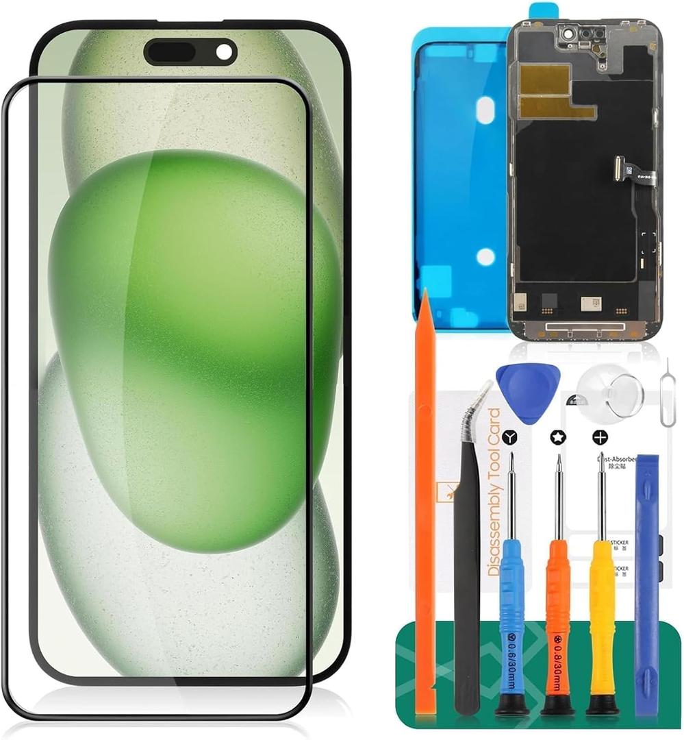 TFT for iPhone 14 Pro LCD Display for iPhone 14 Pro Screen Replacement for A2890, A2650, A2889, A2892 Touch Screen Digitizer Assembly Repair Kits Black