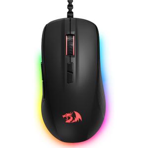 Redragon Wired Gaming Mouse, Black PC Gaming Mice with RGB Backlits, 7 Programmable Macro Buttons, Max 12800 DPI, 1000Hz Polling Rate, Cool Corded Optical Mouse for Computer/PC/Laptop/Gamer, M718-AIR