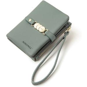 AOXONEL Womens Wallets Small Bifold Wristlet,Ladies Wallets for Card Coin,Change Purse with Wrist Strap | Small, Bifold, Wristlet, Card Coin, with Wrist Strap (Green)