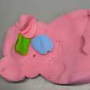 Soft Infant Bath Sponge Elephant Baby Bath Mat Newborn Comfy Foam Skid-Proof Cushion (Pink 1Set)