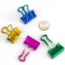 Officemate Easy Grip Medium Binder Clips, Assorted Metallic Colors, 12 Pack (31054)