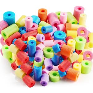 Frienda 100 Pcs Pool Noodles Bits Multicolor Craft Small Size Versatile Mixed Floating Pool Noodles Foam Rope Tube for Play or DIY Craft Multipurpose (Mixed Sizes,Macaron Colors) (1.18-3.54 x 1.18-2.36 Inch)
