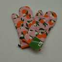 kate spade new york Squeeze The Day Oven Mitt 2-Pack Set, Heat Resistant, 100% Cotton, Orange/Pink, 7"x13"