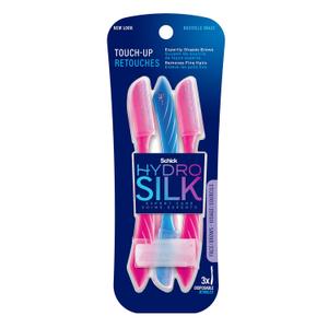 Schick Hydro Silk Touch-Up Dermaplaning Tool with Precision Cover, 3ct | Dermaplane Razor, Face Razors for Women, Peach Fuzz Remover (3 Count (Pack of 1))