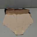 SHARICCA Seamless High Waisted Underwear for Women Cheeky Underwear Wave Edge No Show Bikini Panties Ribbed Panties Pack,5P01,XXL