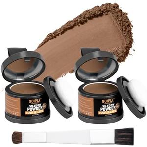 Lockmio Root Cover Up Powder for Women - Medium Brown Hairline Powder for Bald Spots, Eyebrows, Beard Line, Light-Blonde Hair Fibers for Thinning Hair Shadow Powder 2 Pack