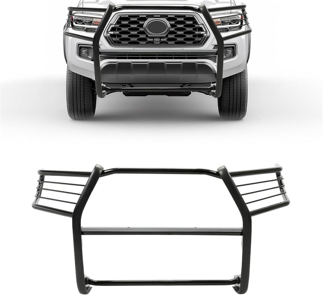 Brush Guard Compatible with 2016-2023 Toyota Tacoma Alloy Steel Grille Guard Black Powder Coated