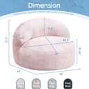 Hobestluk Bean Bag Chair Giant Bean Bag Chairs for Adults Big Bean Bag Chair with Memory Foam Filler Adults Large Beanbag with Faux Fur Cover for Bedroom (Plush Pink, Oversize)