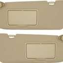 Driver & Passenger Side Sun Visor Compatible with Honda CRV 2017-2022 Sun Shade Without Light Replacement 83280TLAA02ZA 83230TLAA02ZA Color: Beige, L