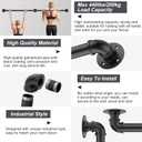Willstar 6FT Industrial Staircase Handrail Non-Slip Pipe Bar Foot Rail Wall Mount Stair Rail Vintage Grab Bar for Steps Black Iron Pipe Handrail for Outdoor Indoor Stairs Loft Porch Hand Rail (6ft)