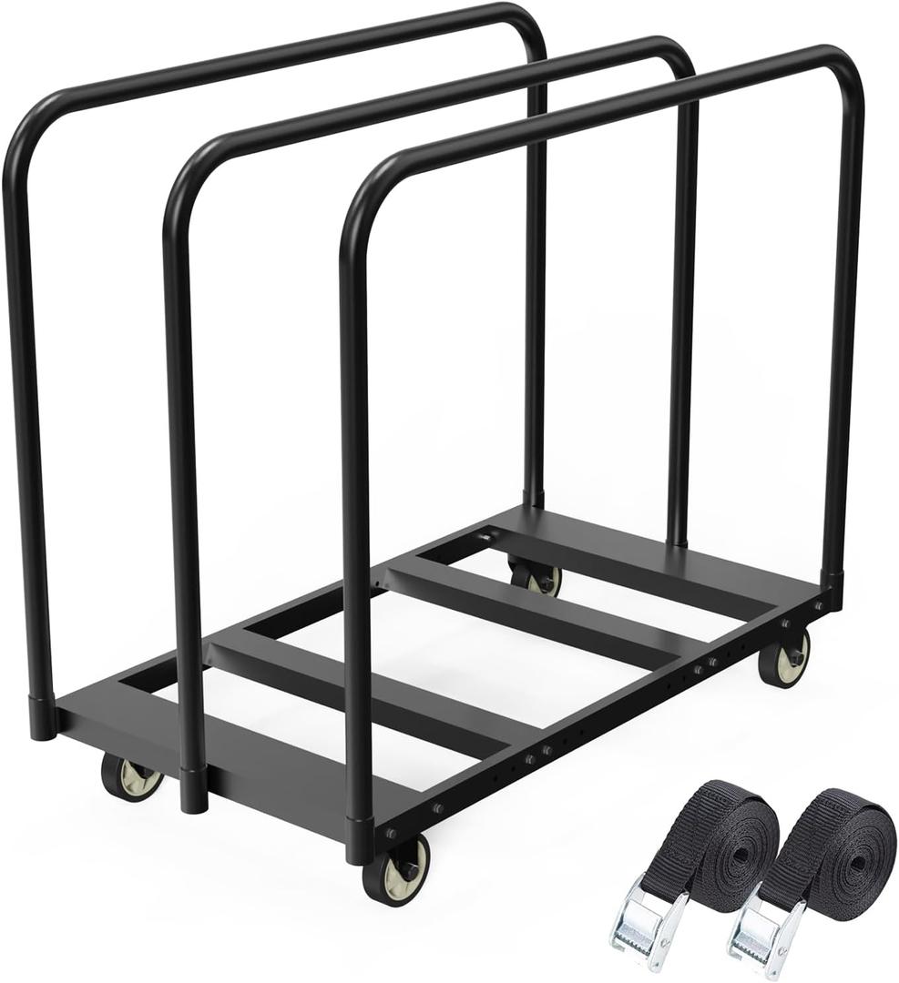 Folding Table Cart, Table Dolly with Swivel Caster Transport 6-8PCS Rectangular,Round Folding Tables 24In Width Panel Cart Have 3 Pole for Separating Area&Detachable Design Easy to Through Doorway, 24 inches x 40 inches x 39 inches