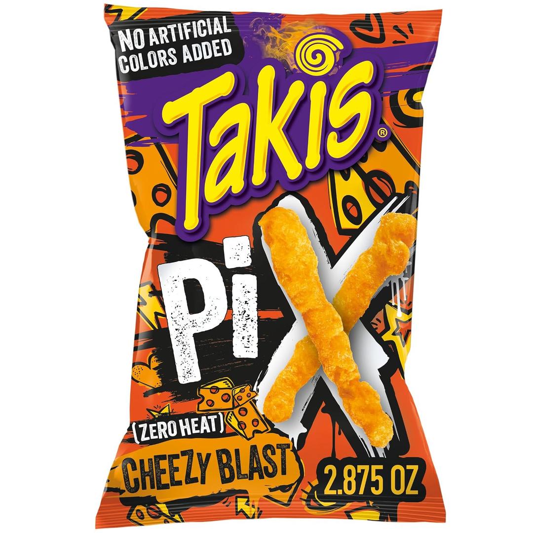 3 x Takis Cheezy Blast Pix 2.875 oz Snack Size Bag, Cheese Flavored Non-Spicy Cheesy Crunchy Corn Puff Snack (EXP 09/04/26)