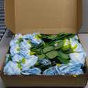 68 Pcs Ice Blue Artificial Roses Fake Flowers, Silk Flowers with Stems for DIY Wedding Bridal Shower Centerpieces Arrangements Tables Decorations