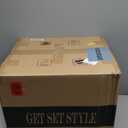 Get Set Style Vanity Stool Chair,Modern Boucle Ottoman Foot Stool with Wooden Legs Sofa Bench Footstool Extra Seat for Vanity,Makeup Room,Living Room,Entryway,Office (Fully Assembled) (Taupe)