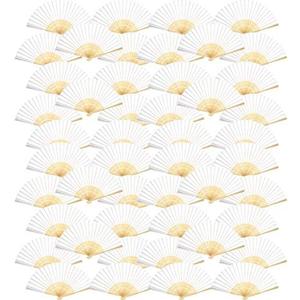 Bememo 48 Pack 8.3 Inch Chinese Paper Foldable Hand Fan for Women, Paper Silk Bamboo Handheld Decorative for Wedding Bridal Shower Festival Dance Decoration Party Favors DIY (White) Bememo 48 Pack 8.3 Inch Chinese Paper Foldable Hand Fan for Women, Paper Silk Bamboo Handheld Decorative for Wedding Bridal Shower Festival Dance Decoration Party Favors DIY (White)