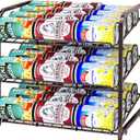 AIYAKA 3 Tier Stackable Can Rack Organizer, for food storage, kitchen cabinets or countertops, Storage for 36 cans, Bronze (Brown)