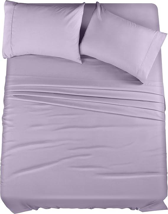 Utopia Bedding Twin Sheet Set – 3 Piece Bed Sheets for Twin Size Bed, Soft and Breathable Microfiber, Includes 1 Blanket Cover and 2 Pillowcase 
 (Lavender)