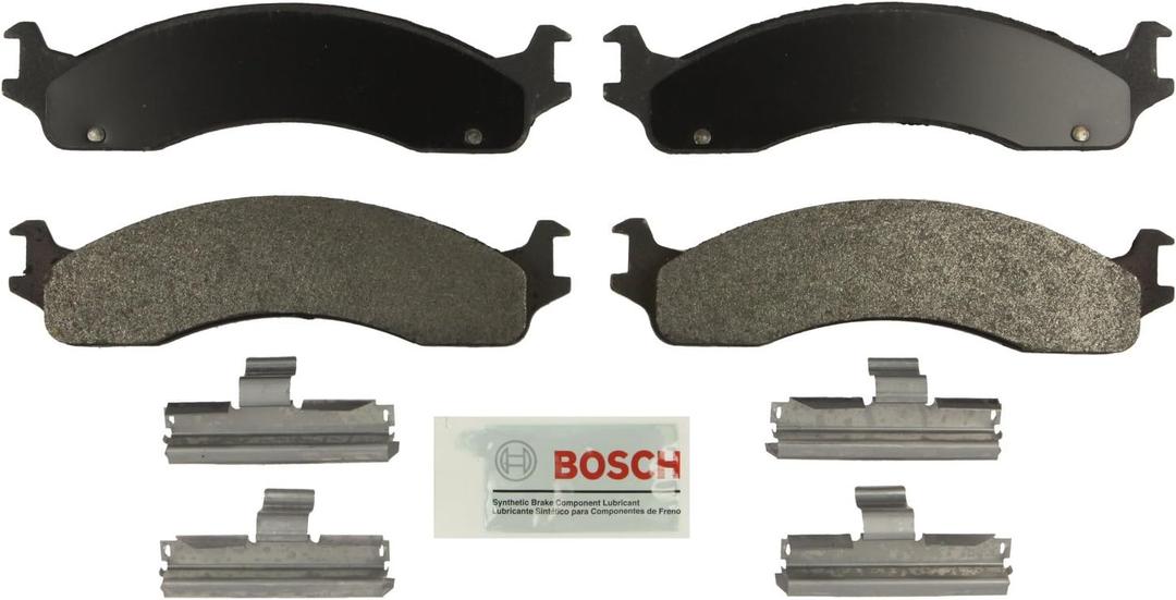 BOSCH BE655H Blue Semi-Metallic Disc Brake Pad Set With Hardware - Compatible With Select Dodge Ram 2500/3500 Van; Ford E-250, E-350, E-450, Econoline Super Duty, F-250, F-250 HD, F-350; FRONT