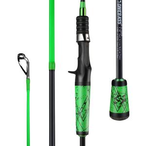 One Bass Fishing Pole 24 Ton Carbon Fiber Casting and Spinning Rods - Two Pieces, SuperPolymer Handle Fishing Rod for Bass Fishing (6'0"Medium-2piece)