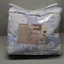 chiinvent Oversized King Bedspreads 120x120 Extra Wide Coverlet Sets, 5 Piece Double-Sided Damask Jacquard Large Quilts, Lightweight and Reversible, King/Cal King, Light Blue