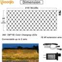 Warm White Net Lights, 360 LED Christmas Lights Outdoor, 21ft x 5ft Large Net Mesh String Lights, 8 Modes Twinkle Light Connectable Plug in for Bushes Christmas Hedge Yard Garden Party Decor