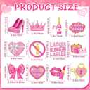 2 x Pajean 54 Pcs Galentine's Day Decorations Ladies Celebrating Ladies Hanging Swirls Double-sided Galentines Ceiling Hanging Decorations for Lady Girls Night Valentine's Day Party Supplies