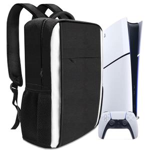 ASNOMY Game Backpack for PS5/PS5 Pro/PS5 Slim, PS5 Protective Travel Bag Carrying Case, Large Capacity Storage Bag for PlayStation 5 Console, Dual Controllers, Disc and Accessories