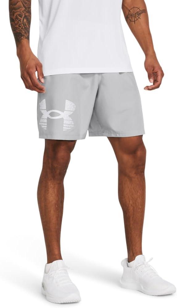 Under Armour Men's Woven Graphic Shorts (Medium, (011) Mod Gray / / White)