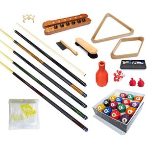 HAN'S DELTA Pool Table - Premium Billiard 32 Pieces Accessory Kit - Pool Cue Sticks Bridge Ball Sets