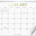 5 x S&O Gold Foil Wall Calendar from January 2026-June 2027 - Tear-Off Monthly Calendar - 18 Month Academic Wall Planner - Hanging Organizer to Track Anniversaries & Appointments - 13.5"x10.5in