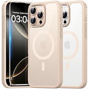 TAURI for iPhone 16 Pro Case, Compatible with MagSafe [Not-Yellowing] with Screen Protectors, Military-Grade Protection, Slim Magnetic Case for 16 Pro 6.3", Desert