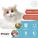 Chongker Interactive Companion Robot Cat Pets, Handmade Weighted Stuffed Animals, Cat Plush Toy with Voice Response, Realistic Heartbeat and Purring, Ragdoll Cat