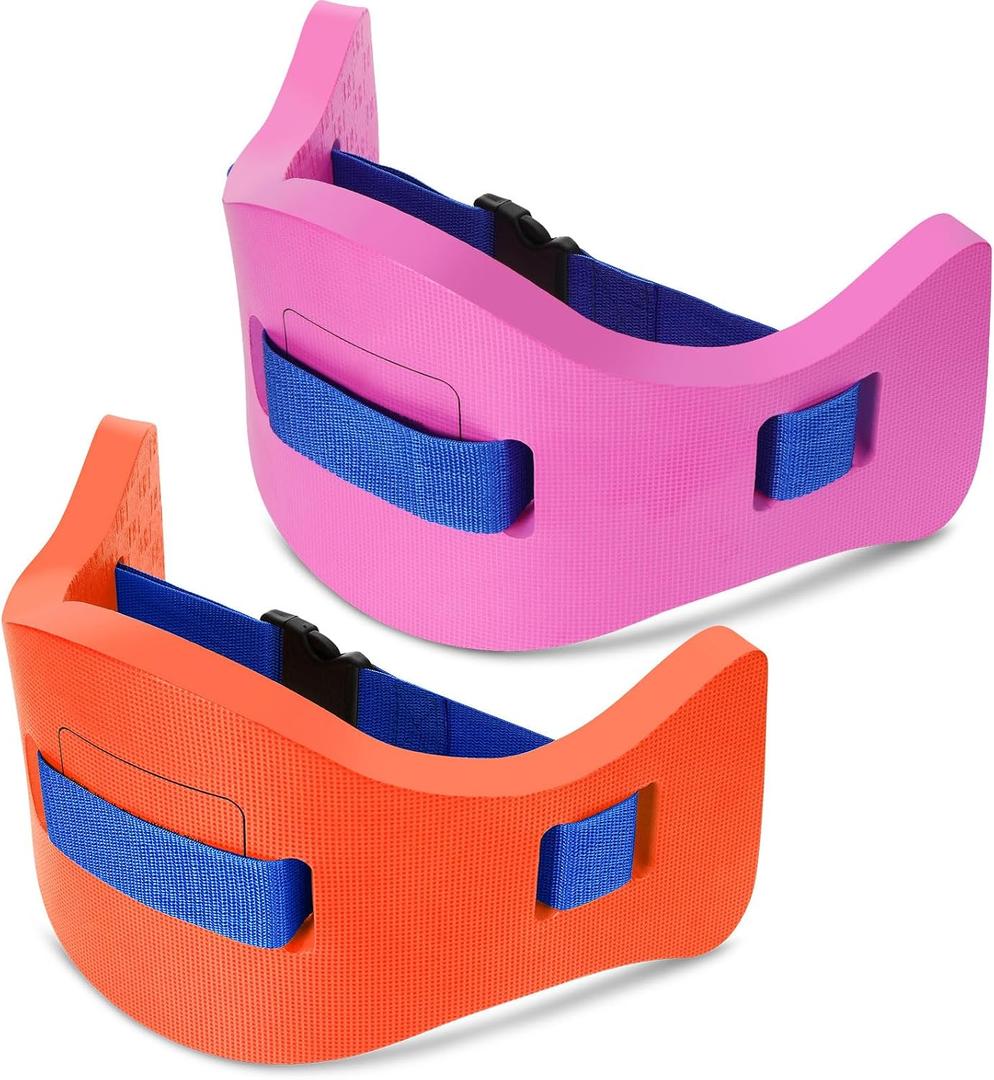 Wettarn 2 Pcs Kids Swim Belt with Adjustable Strap, EVA Buoyancy Belt for Youth Children Junior Water Aerobics Swimming Belt Fitness Foam Flotation Aid for Pool Swimming Training