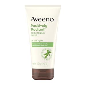 Aveeno Positively Radiant Skin Brightening Exfoliating Daily Facial Scrub, Gentle with Moisture-Rich Soy Extract, Helps Improve Skin Tone & Texture, Oil- & Soap-Free, Hypoallergenic, 5 oz