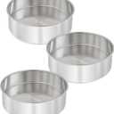 6 Inch Cake Pan - 3PCS Stainless Steel Smash Cake Baking Pans Tins, Round Bakeware for Party Birthday Wedding, Mirror Finish & Dishwasher Safe