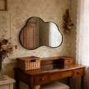 Irregular Wall Mirror with Metal Frame for Living Room, Hallway, Entryway, Bathroom and Dining Room