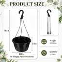 12 Pcs 10 Inch Modern Euro Swirl Plastic Hanging Baskets, Black