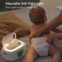 Momcozy Baby Wipe Warmer, Innovative Spring Design, Large Capacity Wipes Dispenser, Fast and Even Heating, 4 Modes of Temperature Heating Control, Diaper Wipe Warmer with Night Light (Regular, Green)