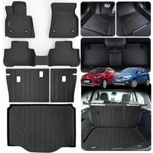 Floor Mats & Trunk Mat & Backrest Mat for Chevrolet Chevy Trax 2023 2022 2021 2019 2018 2017 2016 2015 2014 & for 2013-2023 Buick Encore All Weather Protection Car Floor Liners & Cargo Liners