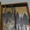 Forest Metal Bookends - Handcrafted Iron Pine Tree Decor for Shelves, Rustic Nature-Inspired Book Ends, 6.6x1.2x5.9 Inch Durable Home Decor for Nature Lovers