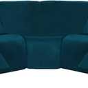 ULTICOR Velvet 7-Piece Sectional Recliner Sofa Cover (Deep Teal, L Shape 5 Seat, Sturdy, Soft, Washable)