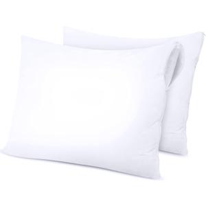 Pillow Protectors Zippered King Size (2 Pack, White), Zippered Pillowcases, Bed Bug Proof Pillow Encasement Covers 20 x 38 Inches