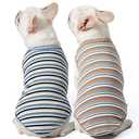 Knuffelen Dog Shirts Vest Cotton Striped T-Shirt, Sleeveless Stretchy Pet Clothes for Small Dogs, 2-Pack Soft Breathable Puppy Tank Top Cat Tee (Small, Blue,Yellow)