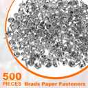 HARFINGTON 500pcs Brads Paper Fasteners, 10mm x 17mm Metal Paper Crafts Brads, Small Round Brass Split Pins for Children Crafting Decorative Scrapbooking DIY, Silver